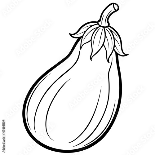 Eggplant line art vector illustration isolated on a white background