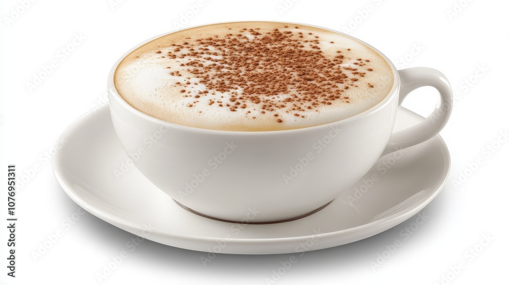 Fototapeta premium Soft Foam Art in White Coffee Cup Overhead View
