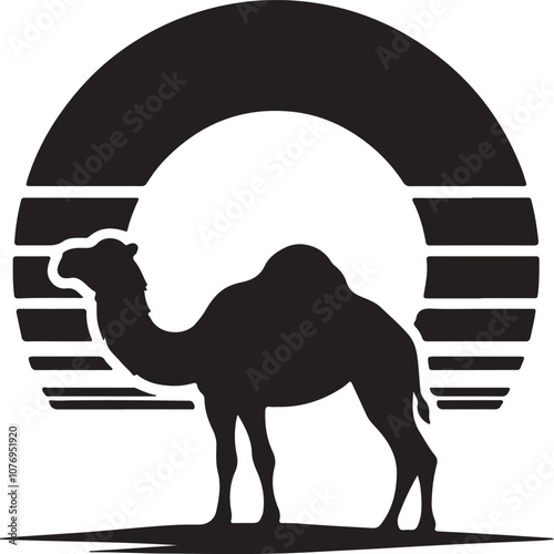 Camel silhouette vector style with White Background