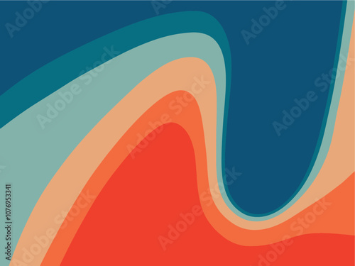 Vintage retro groove background with swirling rays. vector illustration. The pattern is in the style of the seventies and sixties. Hippie style design