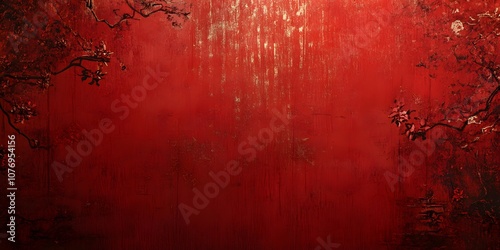 Red background with copy space for Chinese New Year celebration, festive design symbolizing luck, prosperity, and traditional Lunar New Year atmosphere with elegant minimal style