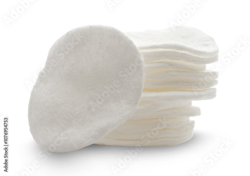 Cotton swabs isolated on white photo