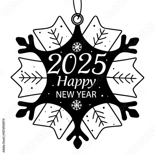 Happy New Year 2025 typography