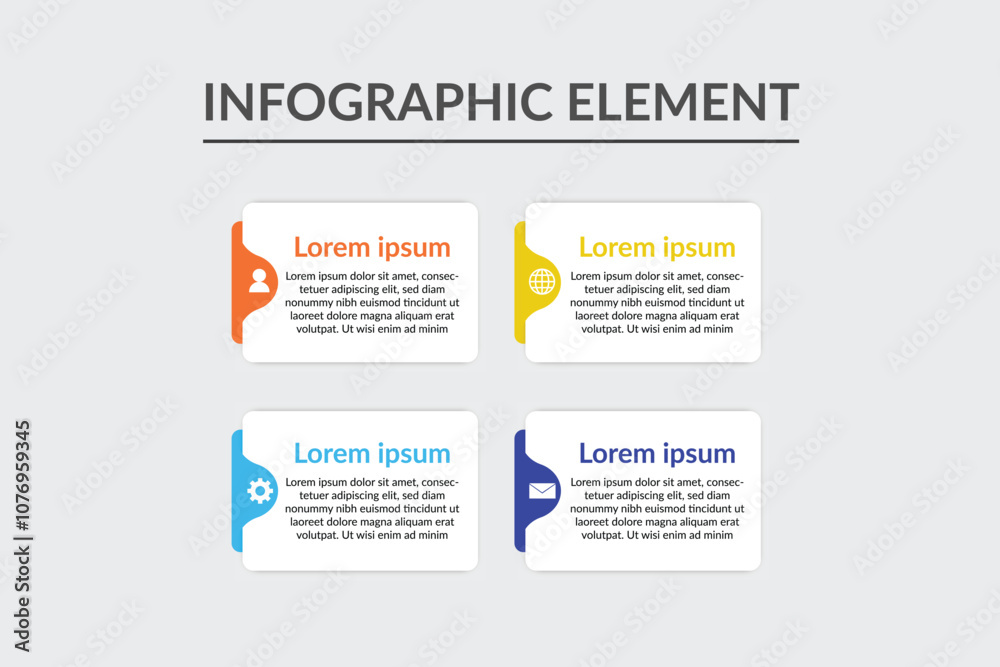 Fototapeta premium Infographic Element With 4 Options And Steps Infographic Chart Template Design
