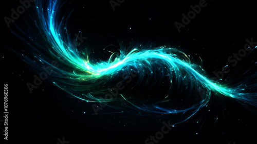 Abstract digital wave background representing information technology. Dimensional mobility, information flow, neural networks, knowledge, fractals, virtual simulations, networks, matrices, and infinit
