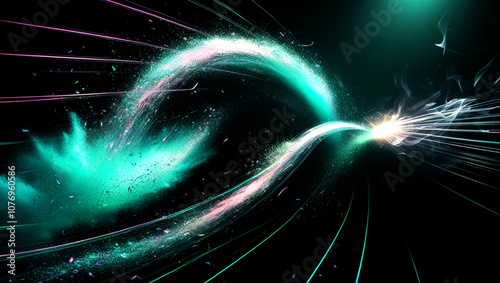 Abstract digital wave background representing information technology. Dimensional mobility, information flow, neural networks, knowledge, fractals, virtual simulations, networks, matrices, and infinit