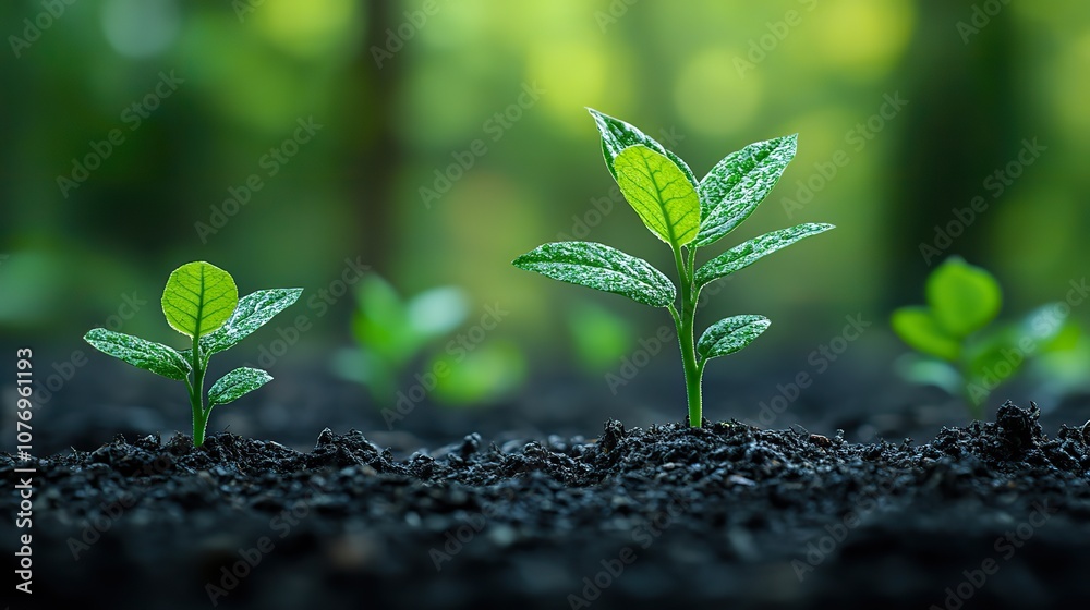 Fototapeta premium A green business model aims to save the future by addressing carbon emissions and creating a sustainable, eco-friendly environment
