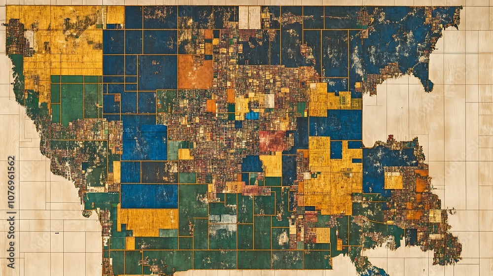 Naklejka premium A Patchwork of Colored Tiles on a Wall