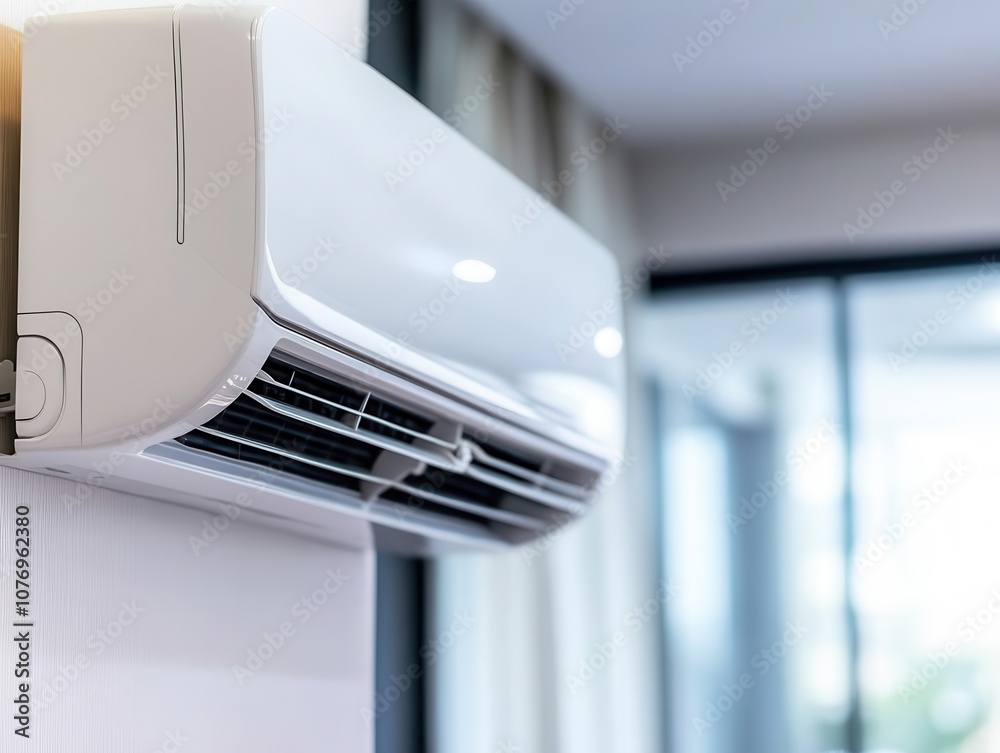 energy-efficient air conditioner featured in a modern living room, highlighting sustainable home design and contemporary comfort in a stylish, eco-friendly environment energy-efficient air conditioner featured in a modern living room, highlighting sustainable home design and contemporary comfort in a stylish, eco-friendly environment