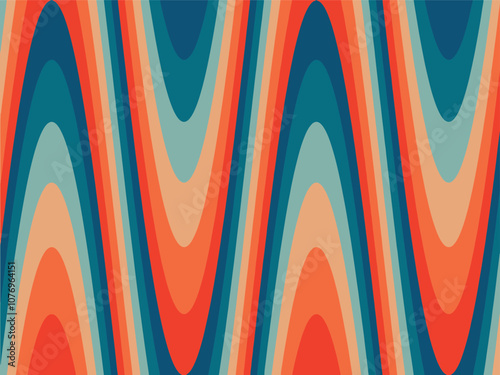 Vintage retro groove background with swirling rays. vector illustration. The pattern is in the style of the seventies and sixties. Hippie style design