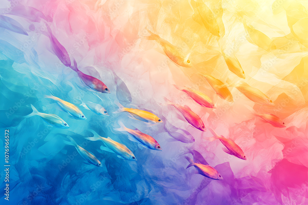 Fototapeta premium Tropical fish swimming in the sea.AI GENERAT .