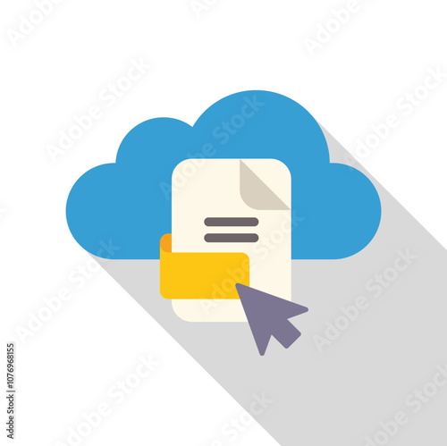 Cloud computing data storage saving document file folder cursor clicking sharing transferring downloading uploading accessing managing organizing online network internet technology database server pla