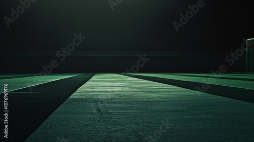 A minimalist abstract image showcasing a dark geometric pathway or tunnel converging into the distance creating a sense of perspective depth and introspection