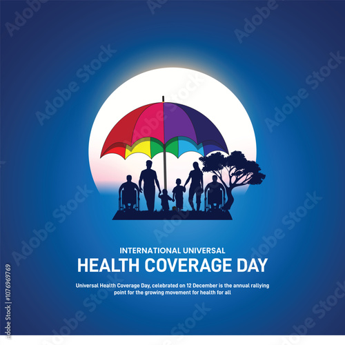 international universal health coverage day creative banner, poster, social media post, postcard, background, backdrop, template, flyer design etc.
