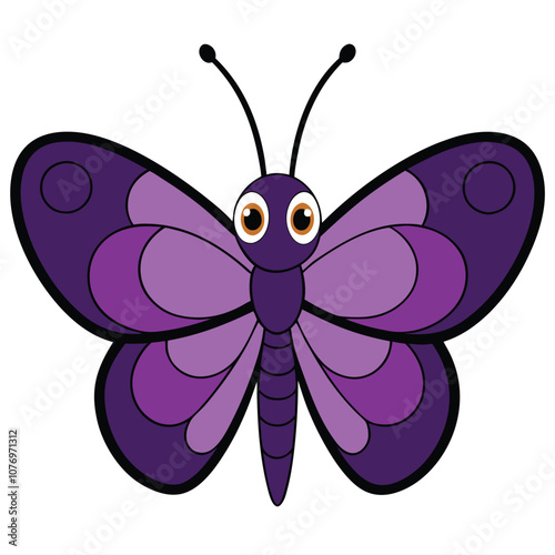 Purple Emperor butterfly vector illustrations on a white background