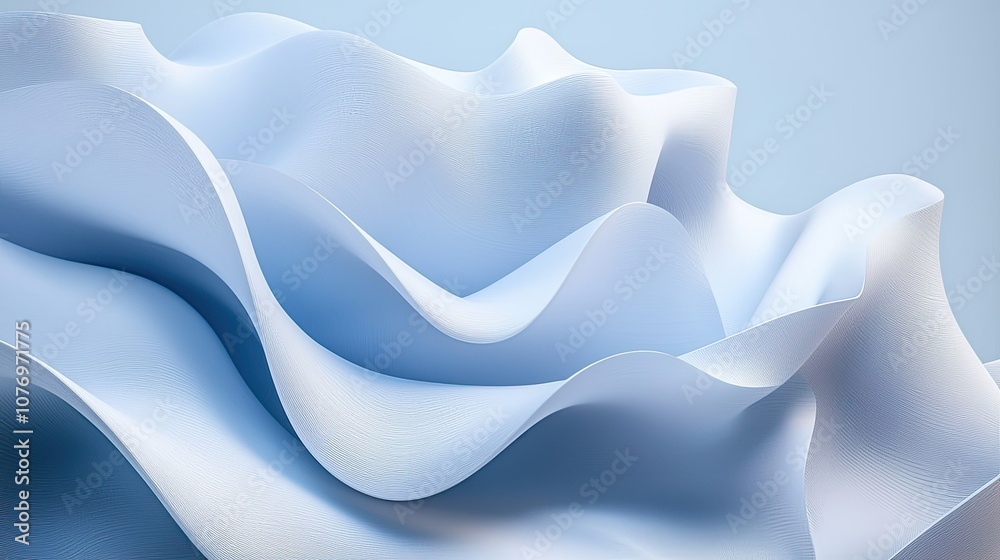 Fototapeta premium Abstract blue wave texture, soft flowing shapes on a gentle background.