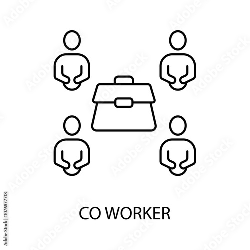 co worker concept line icon. Simple element illustration. co worker concept outline symbol design.