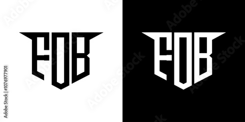 FOB letter logo design with white background in illustrator, vector logo modern alphabet font overlap style, calligraphy designs for logo, Poster, Invitation, etc.