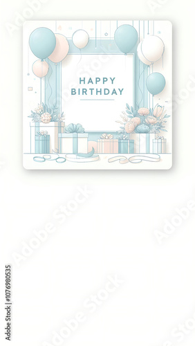 Happy Birthday Greeting Card Ai Generated.