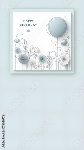Happy Birthday Greeting Card Ai Generated.