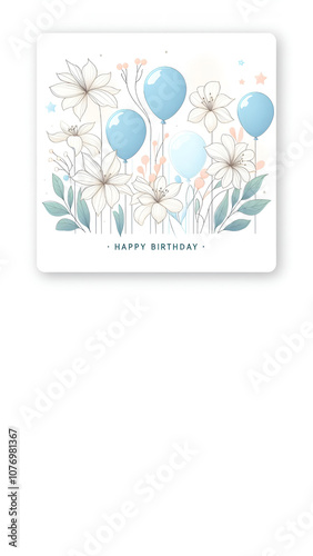 Happy Birthday Greeting Card Ai Generated.