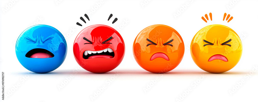 Colorful 3d emojis with facial expressions Colorful 3d emojis with facial expressions
