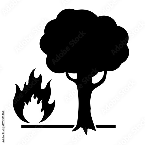 Forest Fire Climate Change Icon Vector Illustration