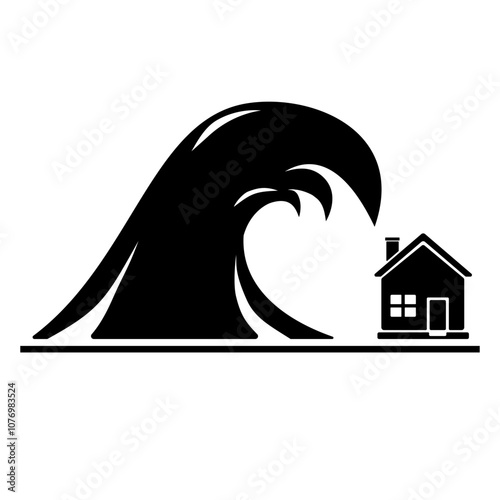 Flood Wave Icon Vector Illustration
