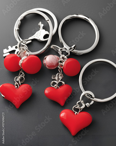 heart-shaped, key ring, bag pendant, Valentine, red, fashionable, decoration, love, romantic, accessory, stylish, cute, jewelry, trendy, small gift, charm, bag accessory, metal, sweet, gift idea, fash