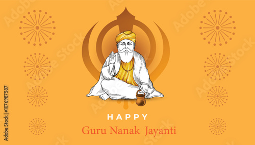 Happy Guru nanak jayanti Design Illustration