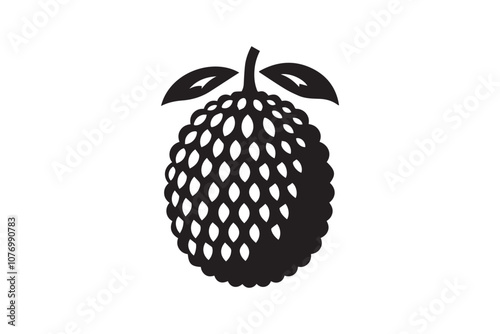 durian fruits vector silhouette isolated in white background