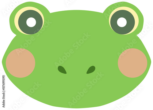 かわいいカエルのイラスト 顔 ベクター素材