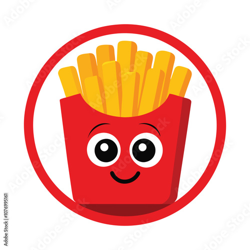 French Fries Mascot Logo Vector - Trendy and Playful Food Icon for YouTube Channels, Custom Branding, and Social Media Content