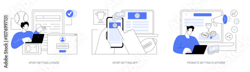 Sport betting isolated cartoon vector illustrations se