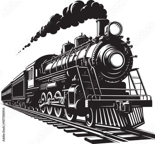 Modern train vehicle silhouette vector illustration isolated on a white background