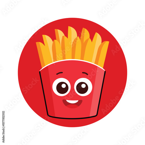 French Fries Mascot Logo Vector - Trendy and Playful Food Icon for YouTube Channels, Custom Branding, and Social Media Content