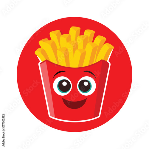 French Fries Mascot Logo Vector - Trendy and Playful Food Icon for YouTube Channels, Custom Branding, and Social Media Content