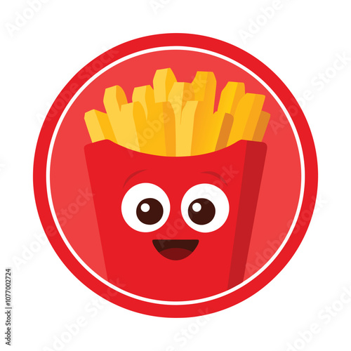 French Fries Mascot Logo Vector - Trendy and Playful Food Icon for YouTube Channels, Custom Branding, and Social Media Content