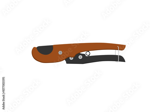 Pipe cutting scissors on white background.