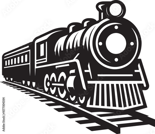 Modern train vehicle silhouette vector illustration isolated on a white background