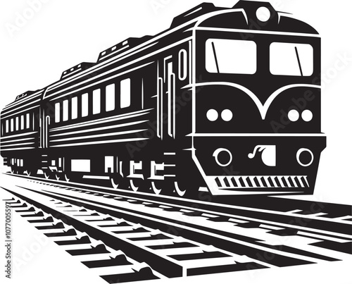 Modern train vehicle silhouette vector illustration isolated on a white background