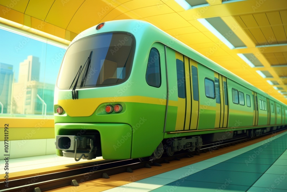 Fototapeta premium Train vehicle railway subway.