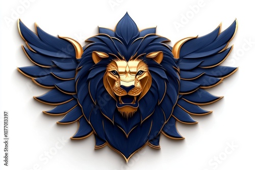 A sports team logo with realistic animal details, like a lion roaring or eagle wings spread photo