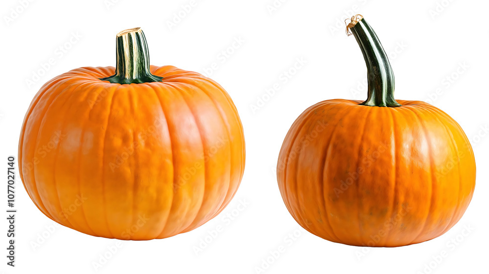 Obraz premium Whole Orange Pumpkin with Green Stem