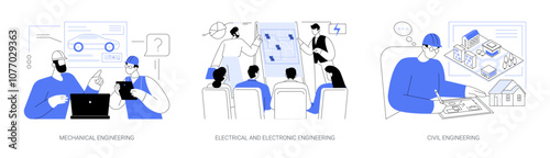 Degree in Engineering isolated cartoon vector illustrations se