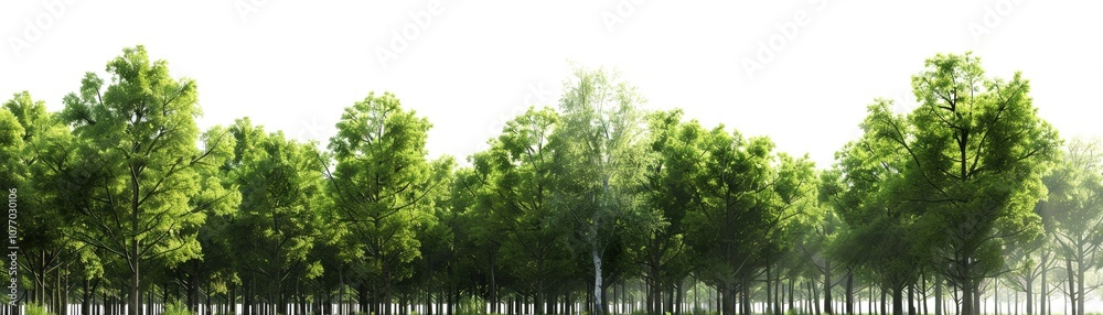 Obraz premium Beautiful forest landscape dense green trees