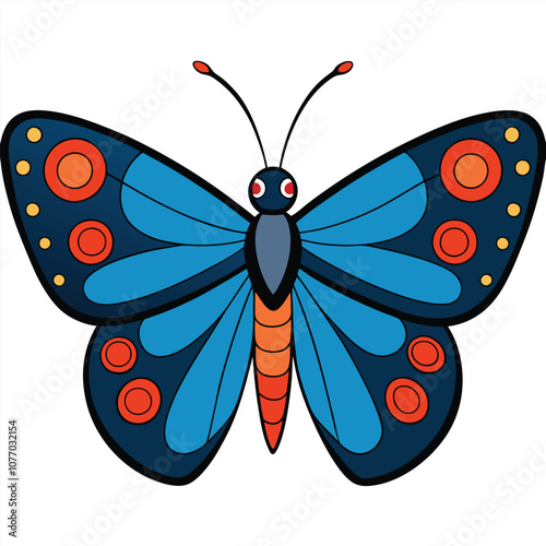 Red-spotted Purple butterfly vector illustrations on a white background.