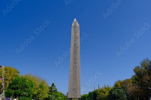 Canvas Print Obelisk of Theodosius in the Hippodrome of Constantinople (Sultanahmet Square), Istanbul,Turkey