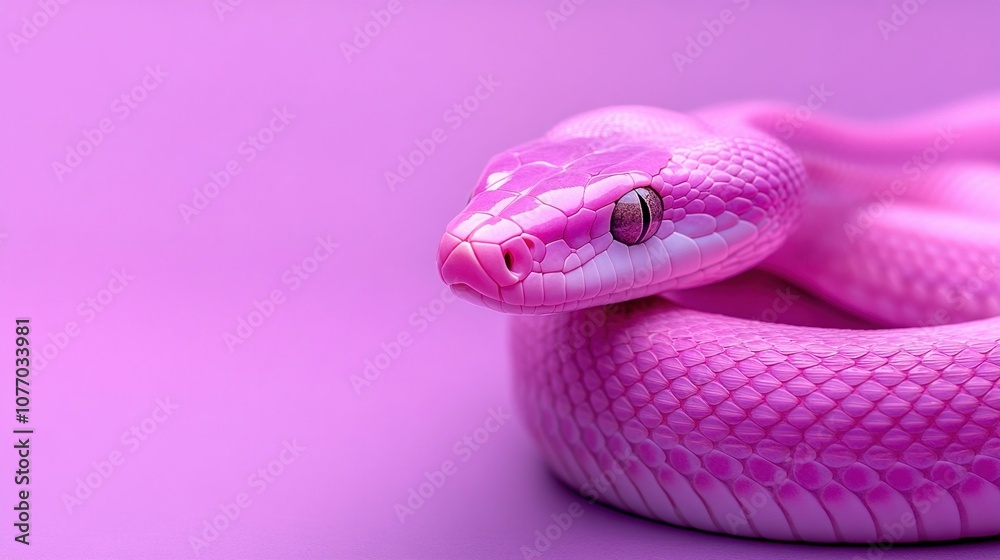 Obraz premium Pink Snake on Purple Background