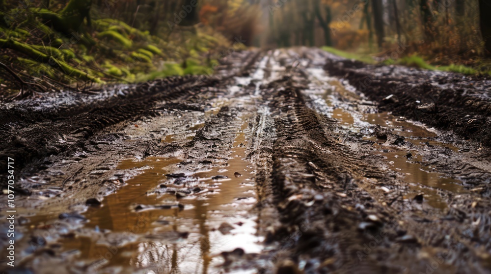 Muddy path in the forest Muddy path in the forest